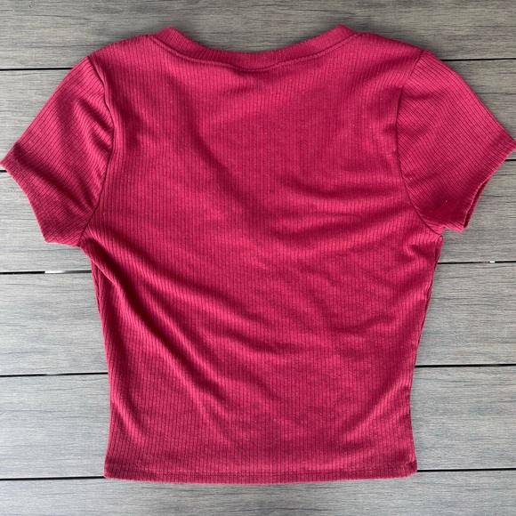 Maroon Crop Top - Picture 4 of 5